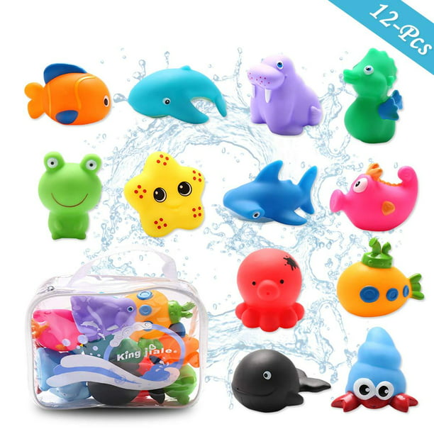 Conthfut Baby Bath Toys Bathtub Toys with 12Pcs Sea Animals Bath Toy Set Beach and Pool Party for Toddlers Girls and Boys Protrendhome 